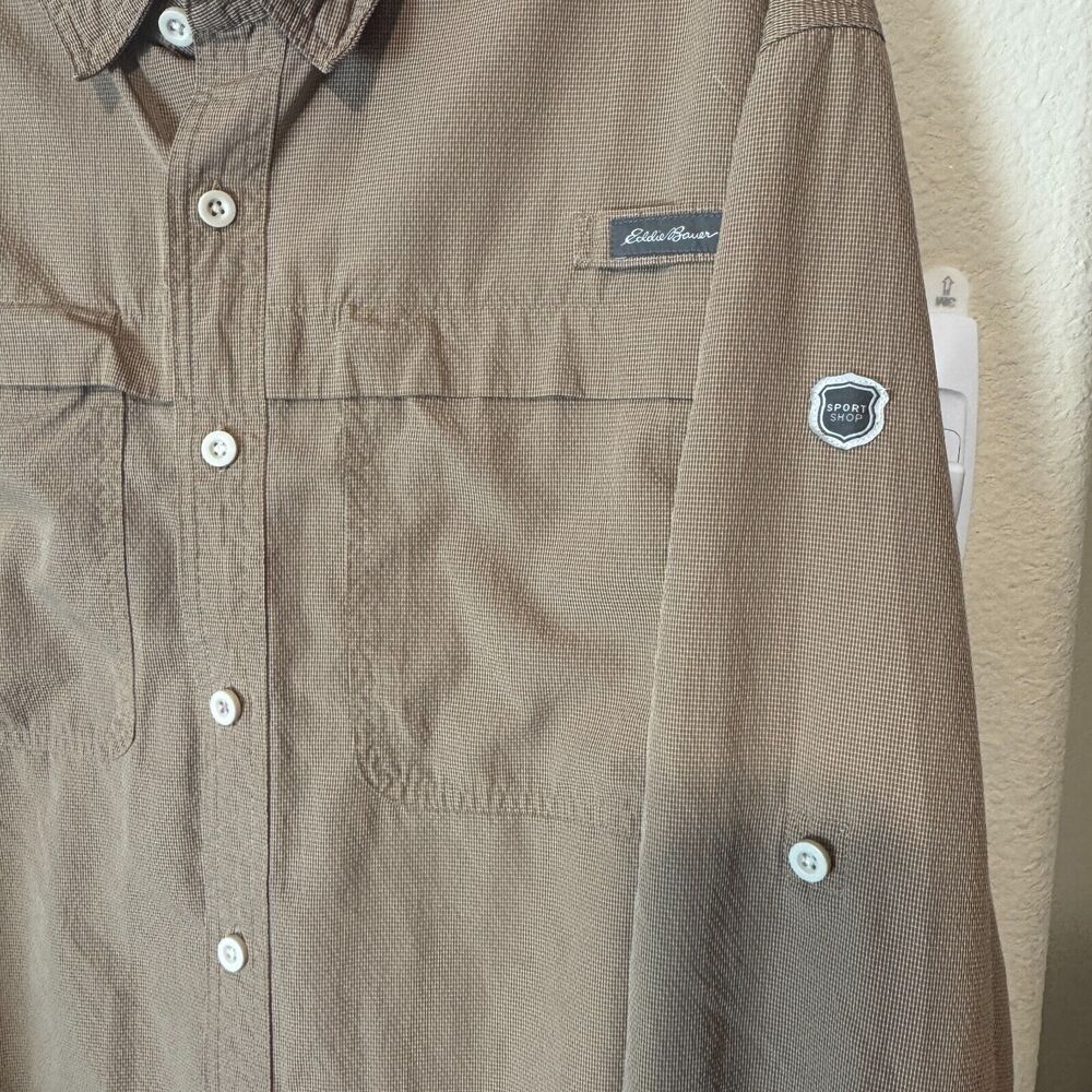 Eddie Bauer Vented Outdoor Fishing Shirt Mens Size 2XL Beige Long sleeve tan - Picture 2 of 6